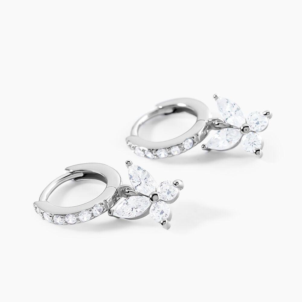Cr&eacute;oles Argent Blanc Karitate Oxydes De Zirconium - Boucles d'oreilles pampille Femme | Marc Orian