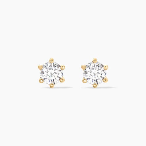 Boucles D'oreilles Puces Yléna Plaqué Or Jaune Oxyde De Zirconium - Puces Femme | Marc Orian