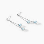 Boucles D'oreilles Pendantes Carlyn Or Blanc Topaze - Pendantes Femme | Marc Orian