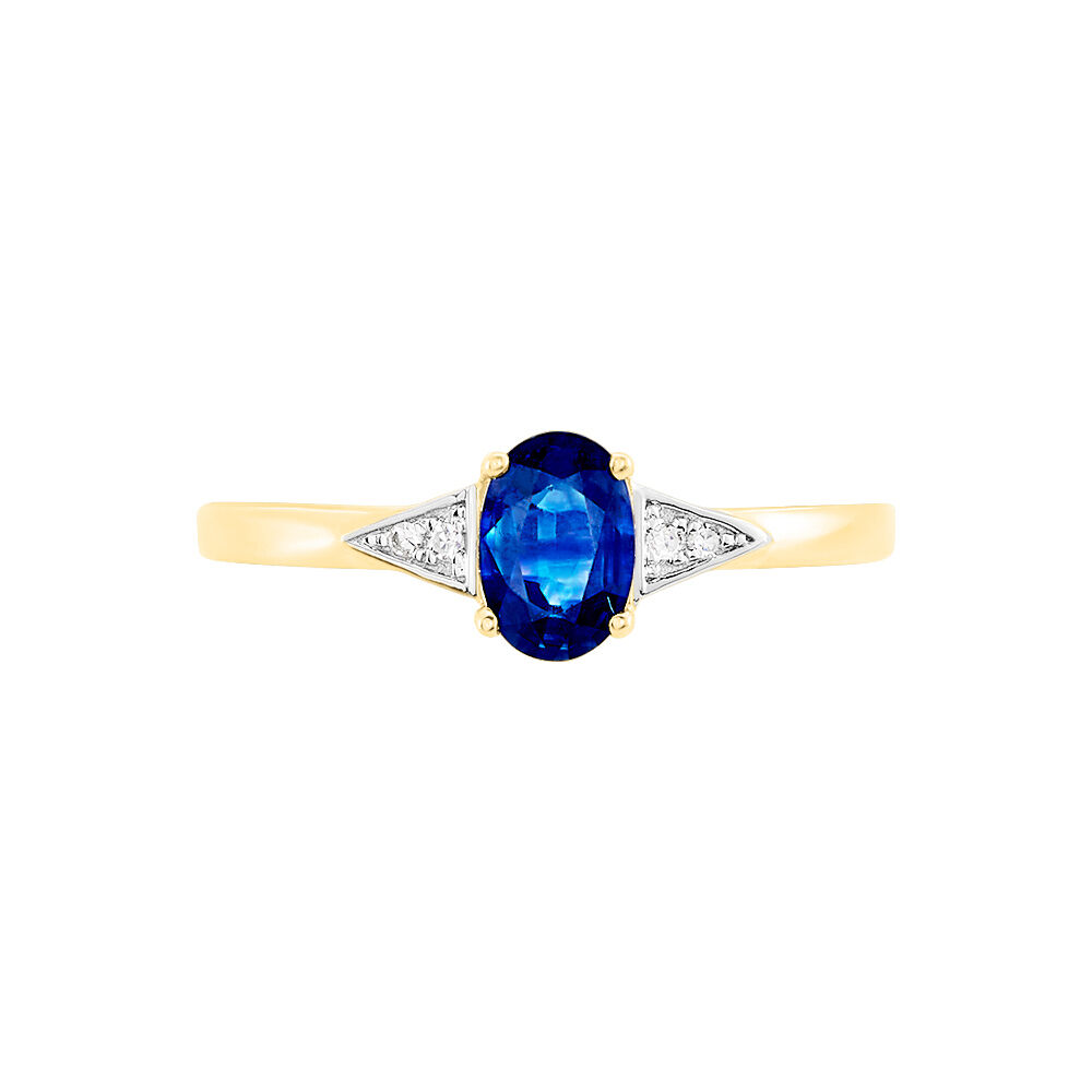 Bague Solitaire Ludmilla Or Jaune Saphir Et Diamant - Solitaires Femme | Marc Orian