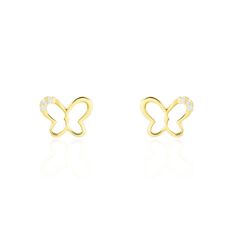 Boucles D'oreilles Puces Camomille Or Jaune Oxyde De Zirconium - Clous d'oreilles Enfant | Marc Orian
