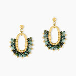 Boucles D'oreilles Pendantes Acier Jaune Verre Turquoise - Pendantes Femme | Marc Orian