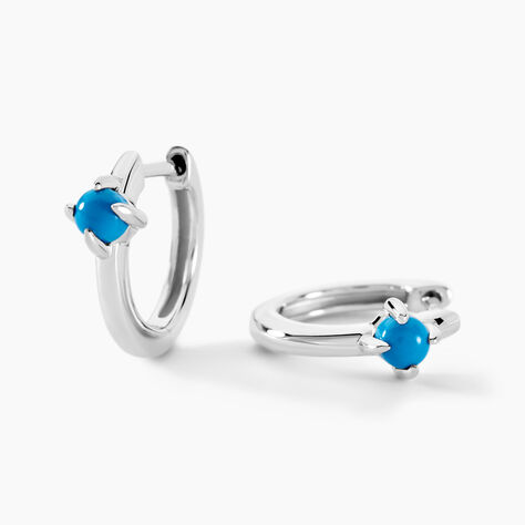 Créoles Ocean Argent Blanc Turquoise - Créoles Femme | Marc Orian