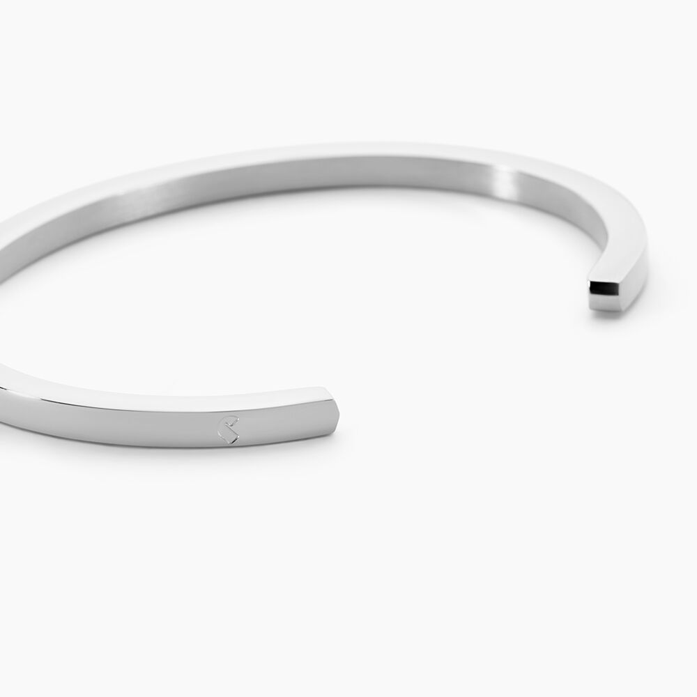 Jonc Jourdan Teno Acier Argent&eacute; - Bracelets joncs Homme | Marc Orian