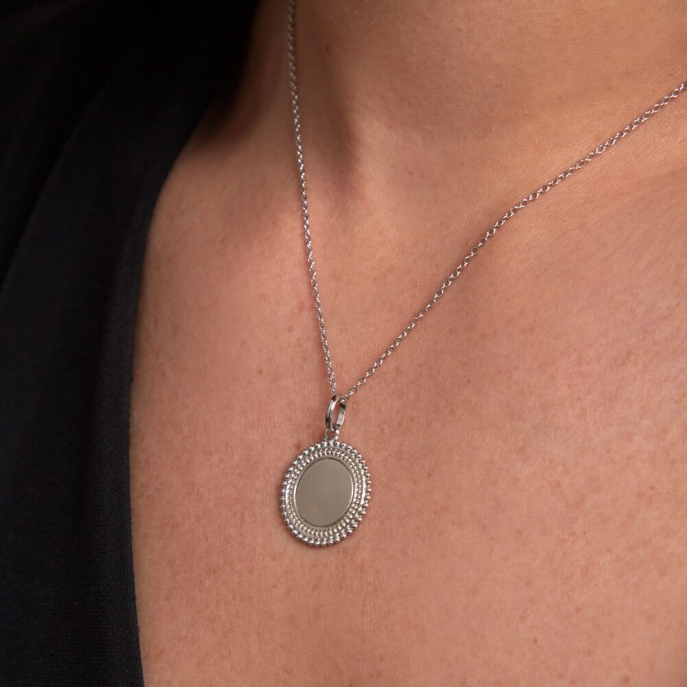 Pendentif Ashe Argent Blanc - Médailles et médaillons Femme | Marc Orian