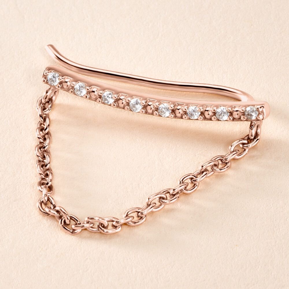 Bijou D'oreille Unitaire Klava Argent Rose Oxyde De Zirconium - Piercings d'oreilles Femme | Marc Orian