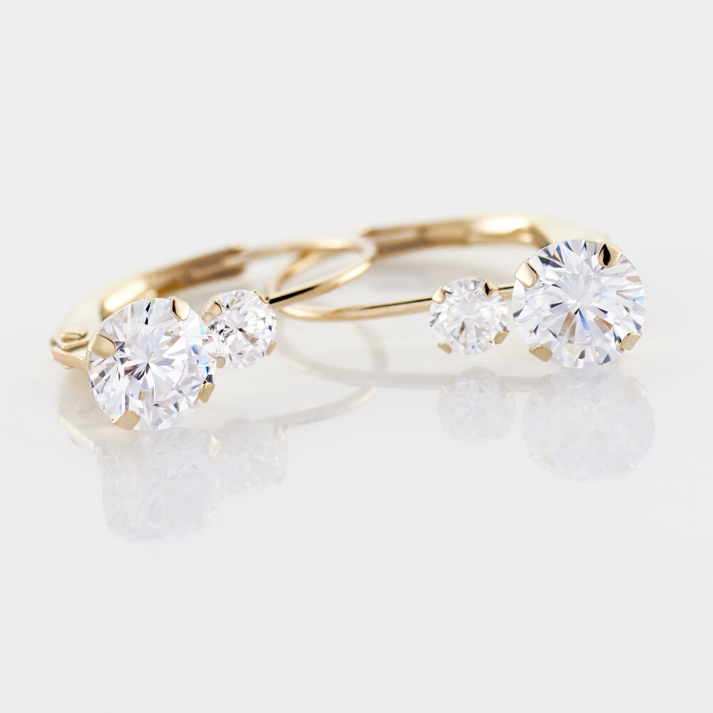 Boucles D'oreilles Pendantes Gulbeyaz Or Jaune Oxyde De Zirconium - Pendantes Femme | Marc Orian