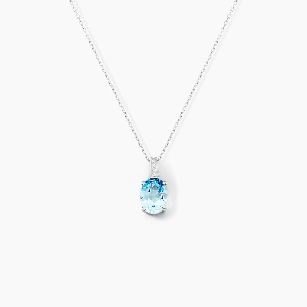 Collier Cindy Or Blanc Topaze Oxyde De Zirconium - Colliers avec pierres Femme | Marc Orian