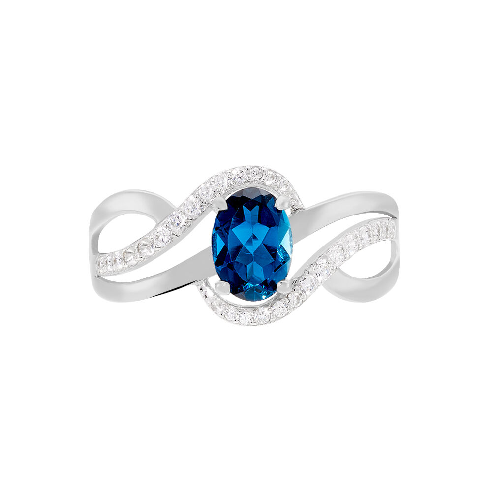 Bague Josyne Or Blanc Topaze Et Oxyde De Zirconium - Bagues pierres fines Femme | Marc Orian