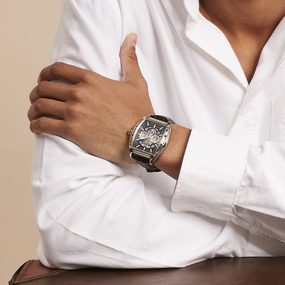 Montre Montignac Tonneau Noir - Montres étanches Homme | Marc Orian