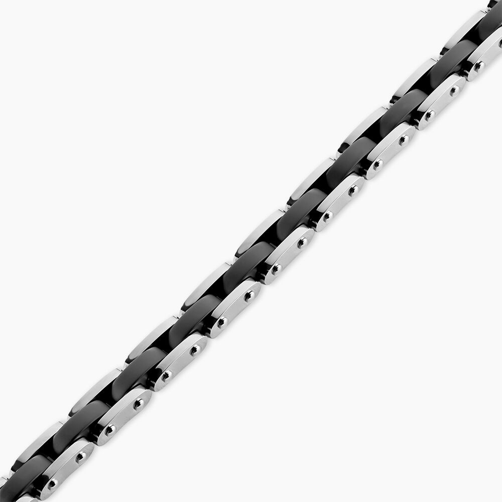 Bracelet M&eacute;tal Acier Blanc Onyx - Bracelets cha&icirc;nes Homme | Marc Orian