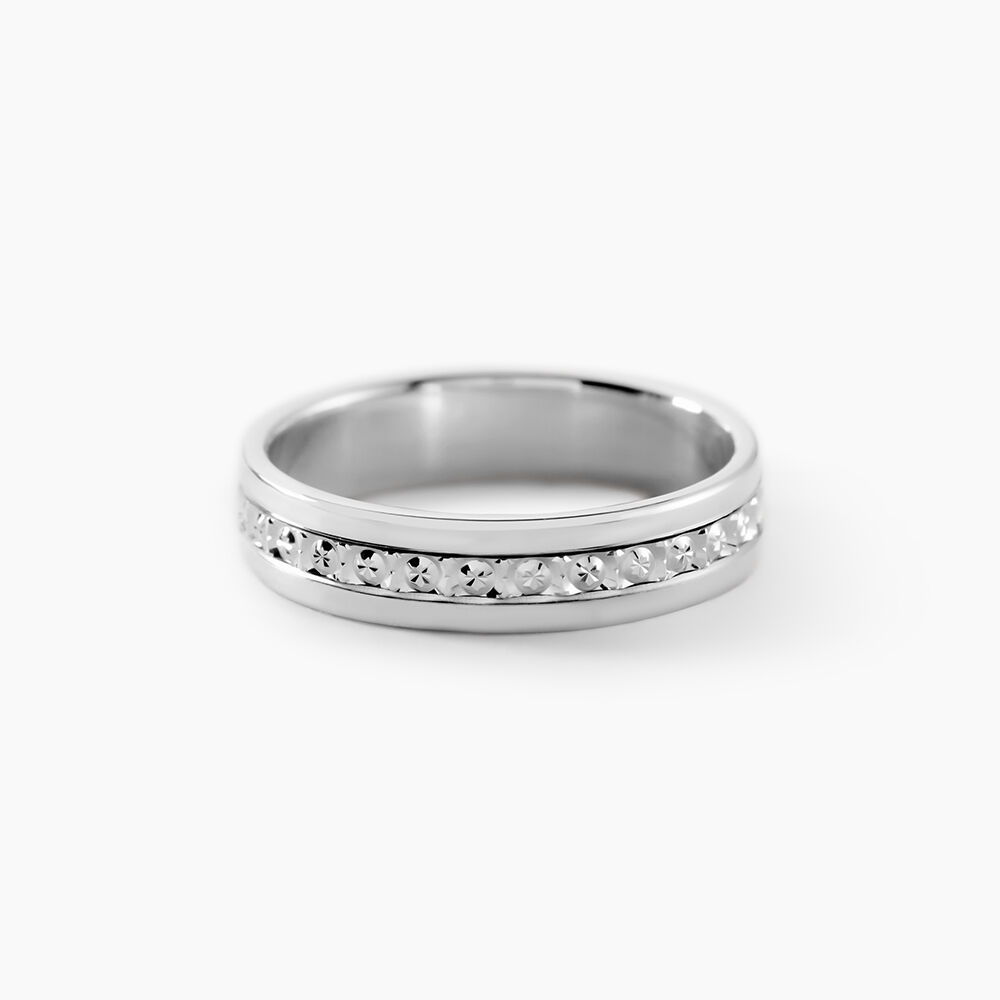 Alliance Fantaisie Diamantee Ruban Plat Or Blanc - Alliances duo Unisex | Marc Orian