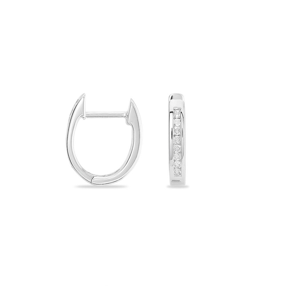 Créoles Aaren Rondes Or Blanc Diamant - Créoles Femme | Marc Orian