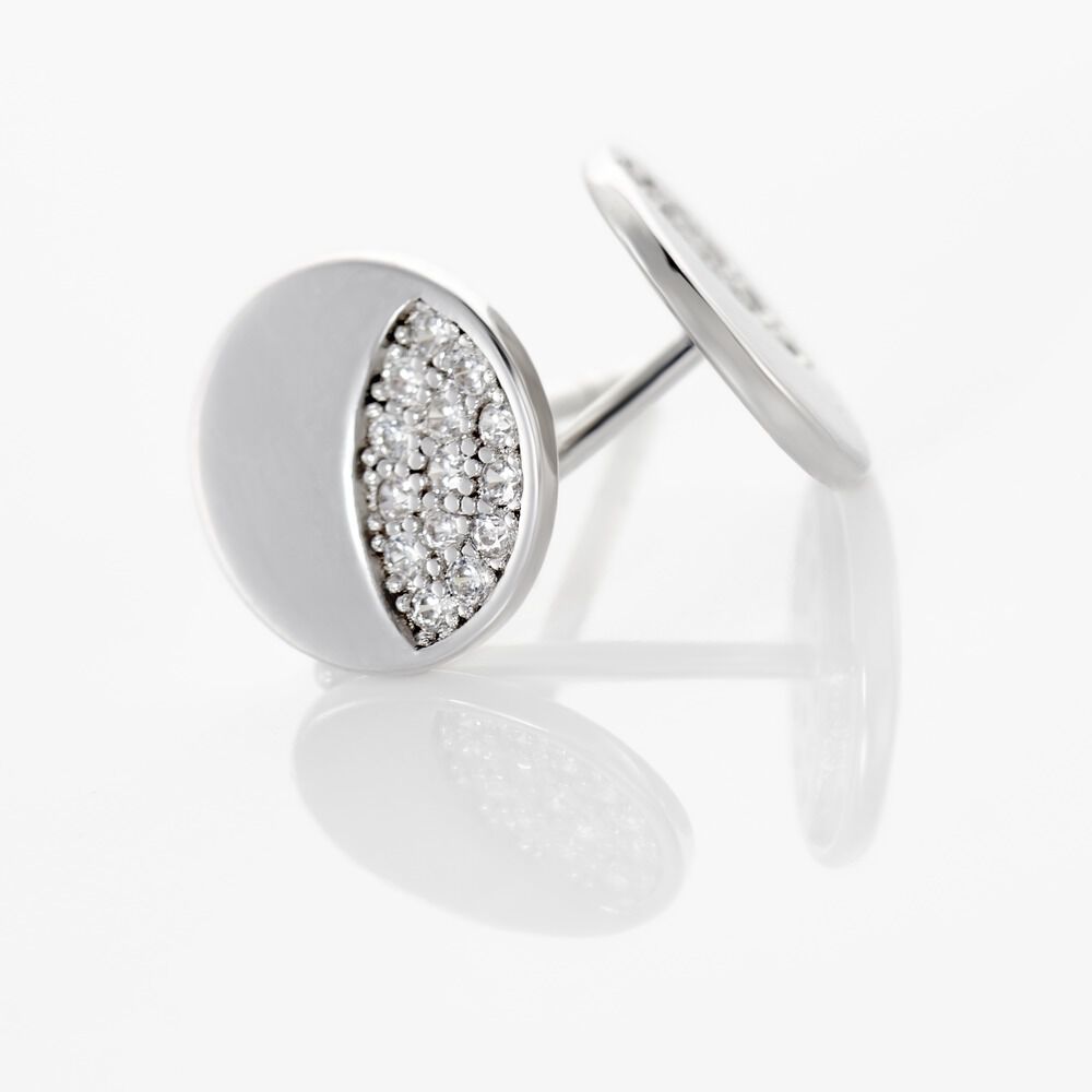 Boucles D'oreilles Puces Argent Grissil Oxydes De Zirconium - Puces Femme | Marc Orian