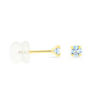 Boucles D'oreilles Puces Carin Serti Griffe 2 Or Jaune Oxyde - Puces Femme | Marc Orian