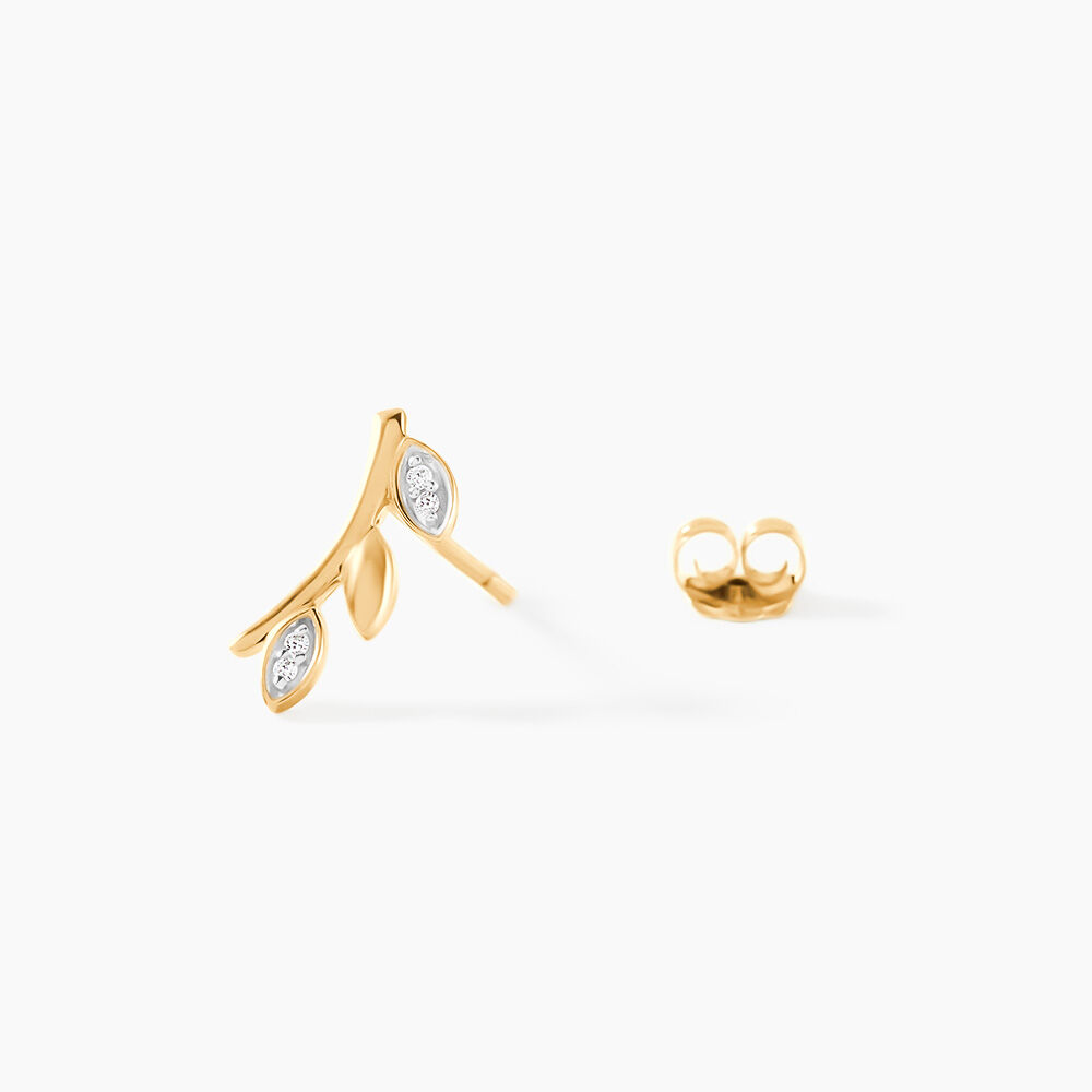 Boucles D'oreilles Puces Laverna Or Jaune Diamant - Puces Femme | Marc Orian
