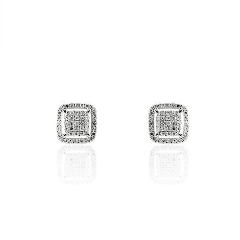 Boucles D'oreilles Puces Alessia Or Blanc Diamant - Puces Femme | Marc Orian