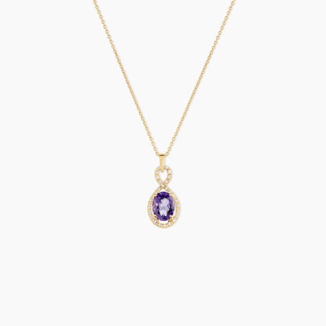 Collier Passion Or Jaune Amethyste Et Oxyde De Zirconium - Colliers avec pierres Femme | Marc Orian
