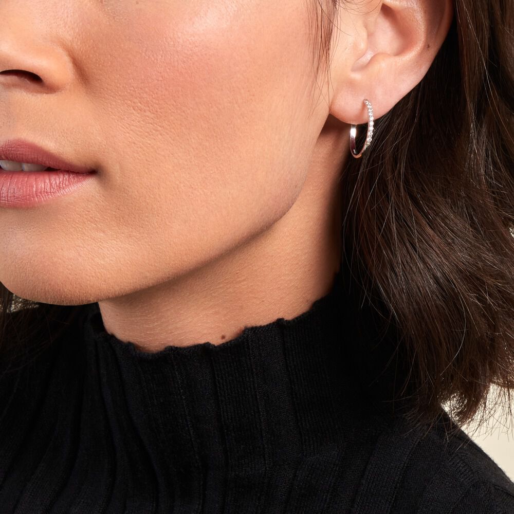 Créoles Ahab Argent Blanc Oxyde De Zirconium - Créoles Femme | Marc Orian