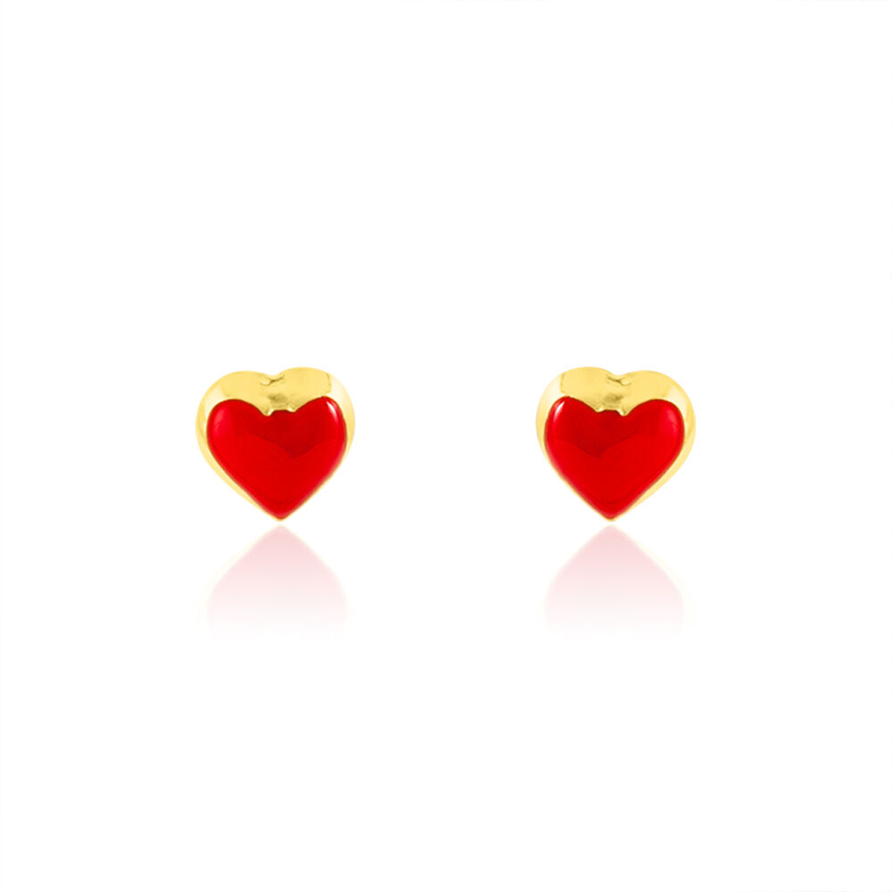 Boucles D'oreilles Puces Coralie Coeur Or Jaune - Puces Enfant | Marc Orian