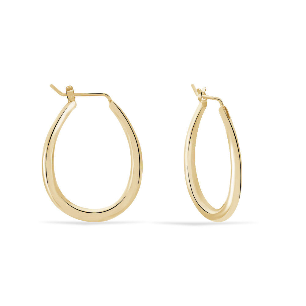 Cr&eacute;oles Olivia Ovale Plaqu&eacute; Or Jaune - Cr&eacute;oles Femme | Marc Orian