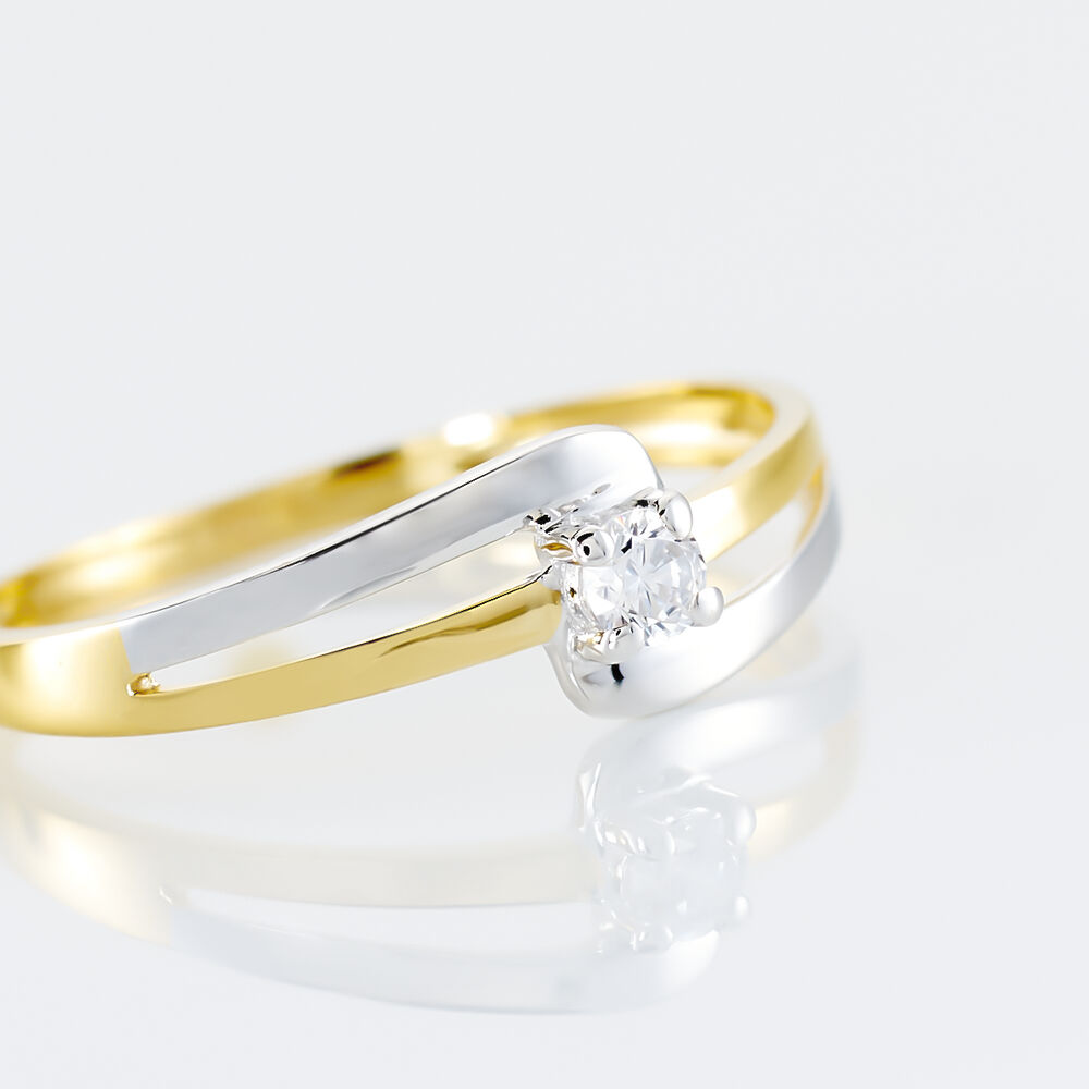 Bague Nesryne Or Bicolore Oxyde De Zirconium - Solitaires Femme | Marc Orian