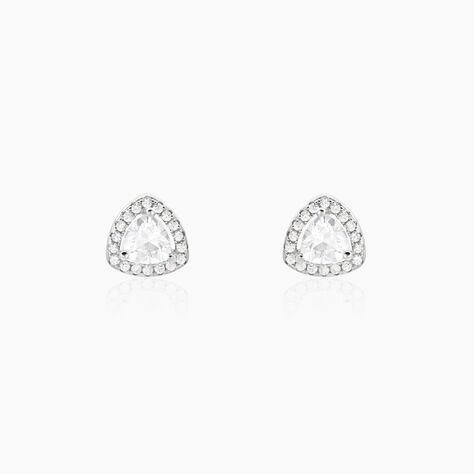 Boucles D'oreilles Puces Gorka Argent Blanc Oxyde De Zirconium - Puces Femme | Marc Orian