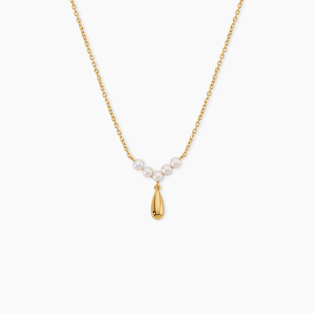 Collier Claire-Marie Argent Dor&eacute; A L'Or 750/1000 Perle De Culture - Colliers avec pierres Femme | Marc Orian