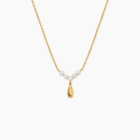 Collier Claire-Marie Argent Dor&eacute; A L'Or 750/1000 Perle De Culture - Colliers avec pierres Femme | Marc Orian