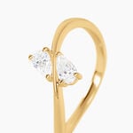 Bague Meyrem Argent Dor&eacute; A L'Or 750/1000 Oxyde De Zirconium - Bagues avec pierre Femme | Marc Orian