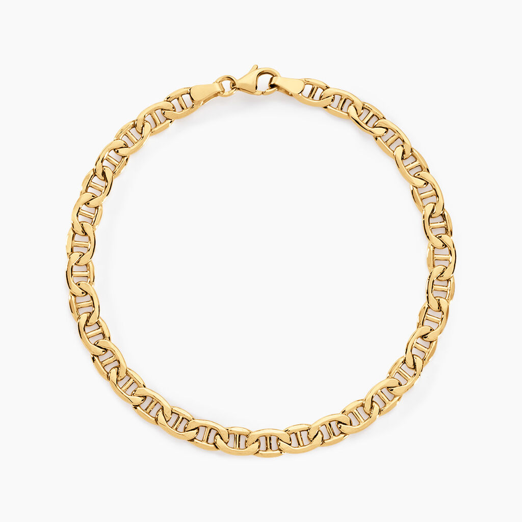 Bracelet Capucin Or Jaune Maille Marine Plate - Bracelets mailles Femme | Marc Orian