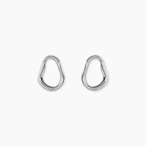 Boucles D'Oreilles Puces Paros Argent Blanc - Puces Femme | Marc Orian