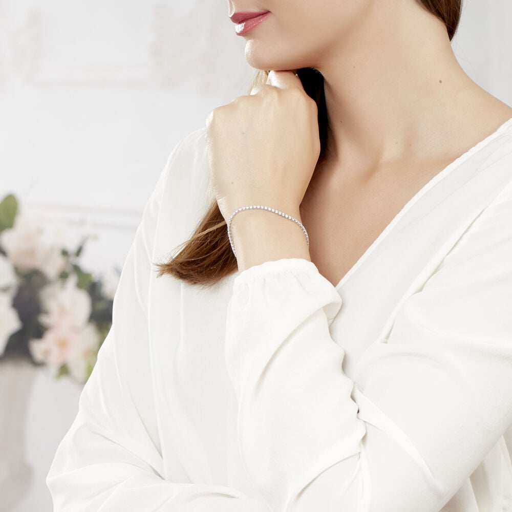 Bracelet Charline Or Blanc Oxyde De Zirconium - Bracelets chaînes Femme | Marc Orian