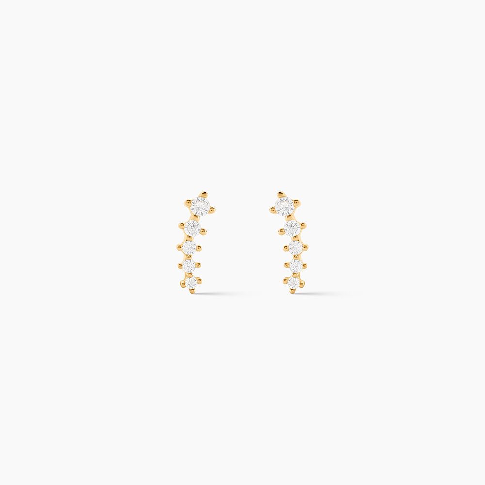 Boucles D'oreilles Puces Delia Or Jaune Oxyde De Zirconium - Puces Femme | Marc Orian