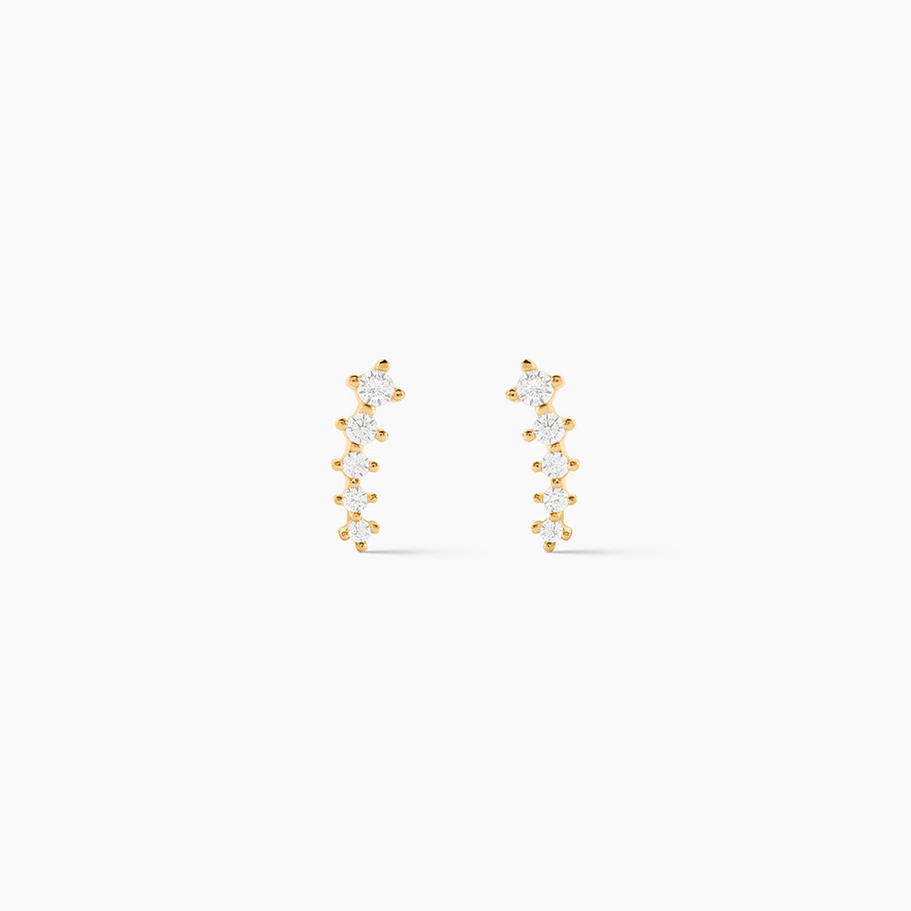 Boucles D'oreilles Puces Delia Or Jaune Oxyde De Zirconium - Puces Femme | Marc Orian