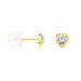 Boucles D'oreilles Puces Daria Cœur 0 Or Jaune Strass - Puces Famille | Marc Orian