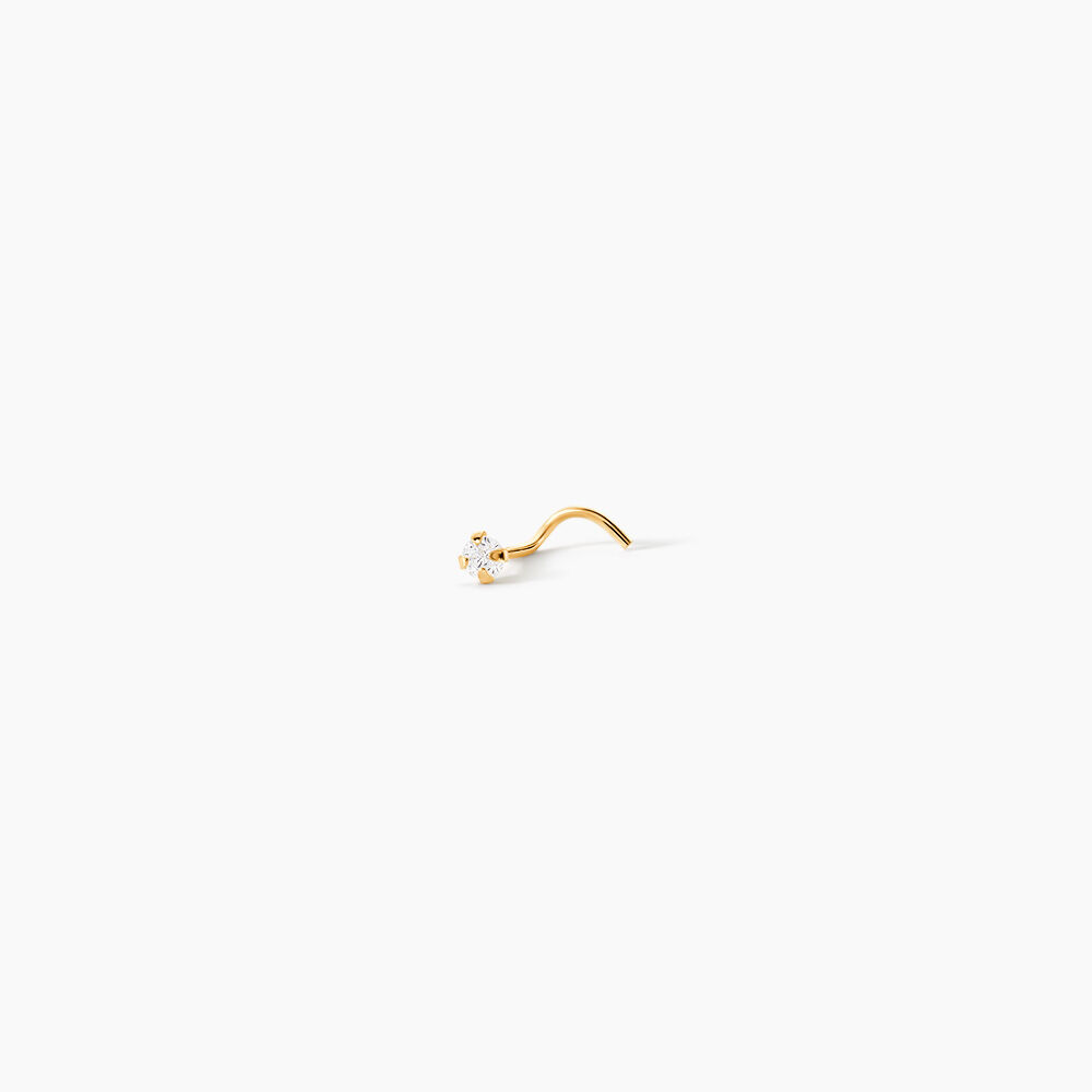 Piercing De Nez Fethi Serti Griffe Or Jaune Oxyde De Zirconium - Piercing Nez Femme | Marc Orian