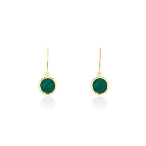 Boucles D'oreilles Pendantes Florica Or Jaune Malachite - Pendantes Femme | Marc Orian