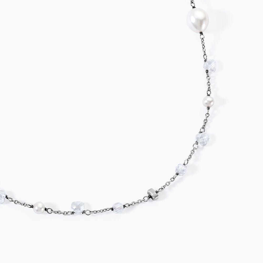 Collier Sautoir Noellyae Argent Blanc Perle De Culture - Colliers avec pierres Femme | Marc Orian