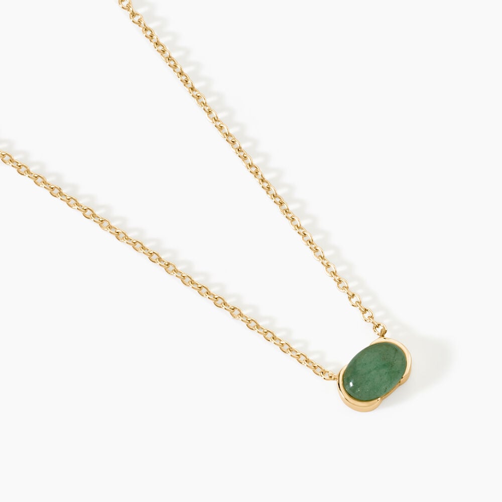 Collier Nymphe Argent Dor&eacute; A L'Or 750/1000 Aventurine - Colliers avec pierres Femme | Marc Orian