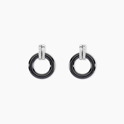 Boucles D'oreilles Pendantes Bertillianne Argent  Céramique Et Oxyde - Pendantes Femme | Marc Orian