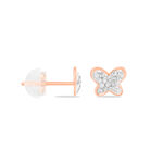 Boucles D'oreilles Puces Evaelle Papillon 0 Or Rose Strass - Puces Femme | Marc Orian