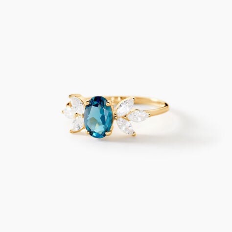 Bague Or Blanc Dayron Topaze Oxydes De Zirconium - Bagues pierres fines Femme | Marc Orian