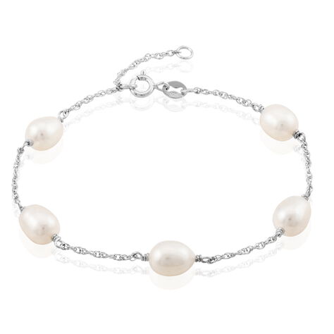 Bracelet Perlita Argent Blanc Perle De Culture - Bracelets chaînes Femme | Marc Orian