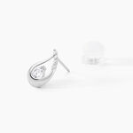Boucles D'oreilles Puces Helie Goutte Or Blanc Oxyde De Zirconium - Puces Femme | Marc Orian