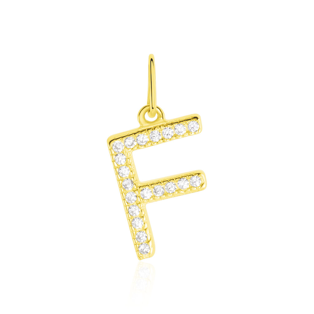 Pendentif Lettre F Or Jaune Oxyde - Pendentifs Famille | Marc Orian