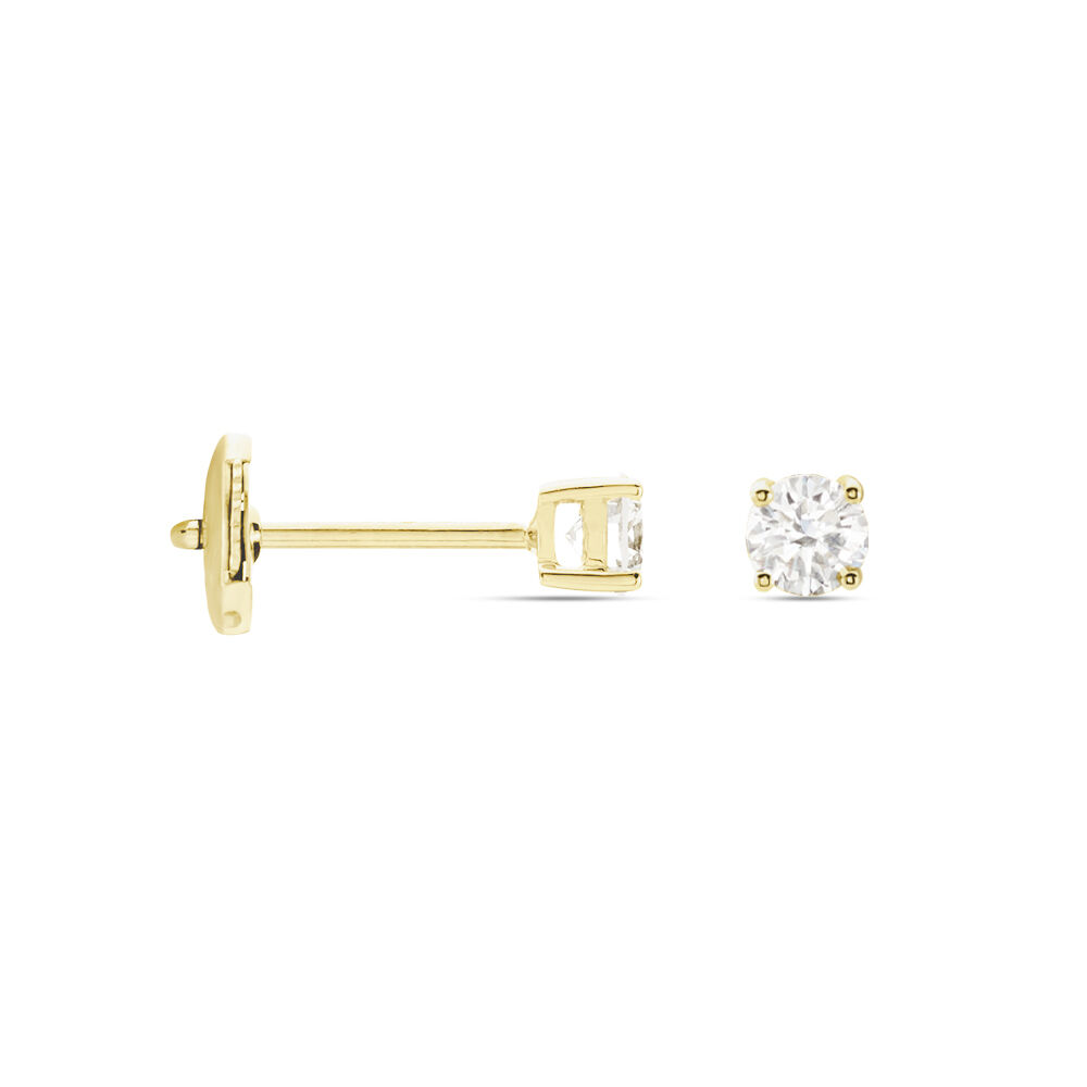Boucles D'oreilles Puces Or Jaune Diamants Synthetique - Boucles d'oreilles mariage Femme | Marc Orian