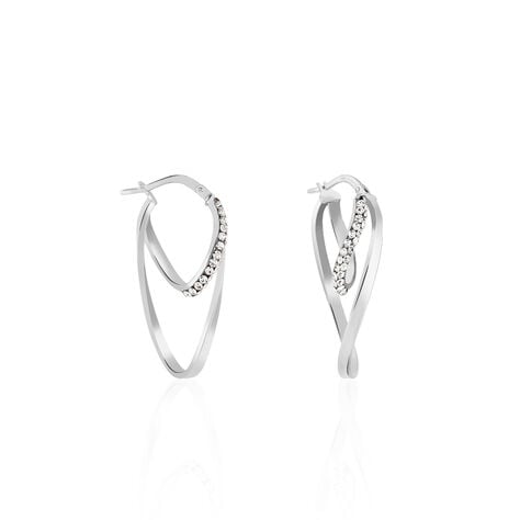 Créoles Luna Or Blanc Strass - Créoles Femme | Marc Orian
