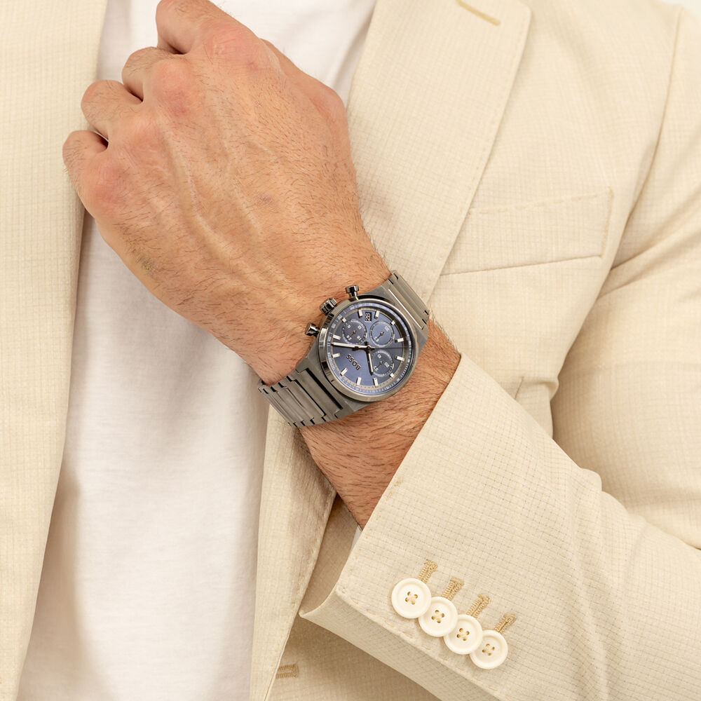 Montre Boss Candor Chrono Bleu - Fête des pères Homme | Marc Orian