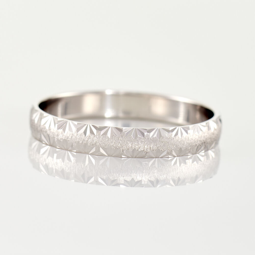 Alliance Maturina Demi Jonc Classique Or Blanc - Alliances duo Famille | Marc Orian